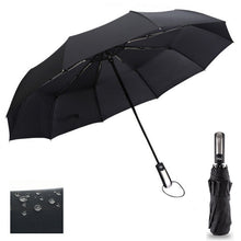 Load image into Gallery viewer, Wind Resistant Three Folding Automatic Umbrella Rain Women Auto Luxury Big Windproof Umbrellas Men Frame Windproof 10K Parasol