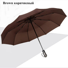 Load image into Gallery viewer, Wind Resistant Three Folding Automatic Umbrella Rain Women Auto Luxury Big Windproof Umbrellas Men Frame Windproof 10K Parasol